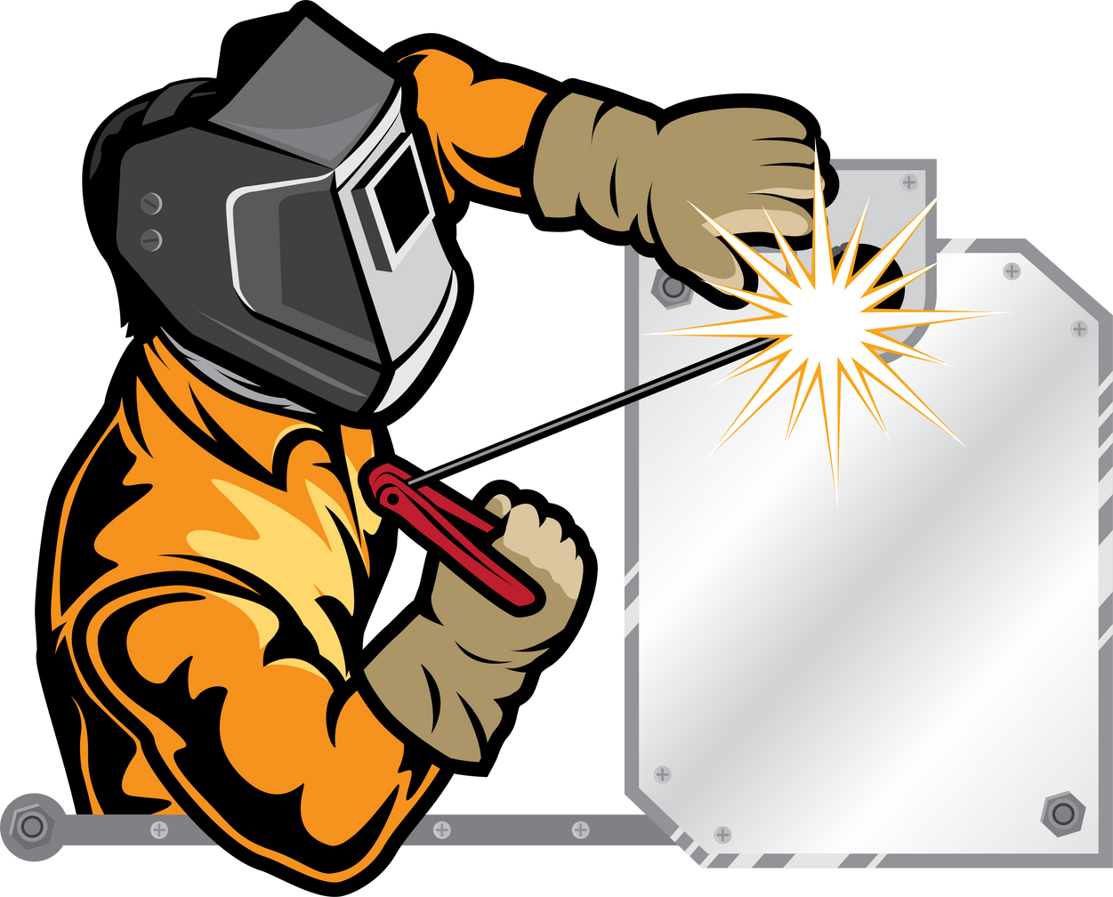 Welder logo on white background vector illustration