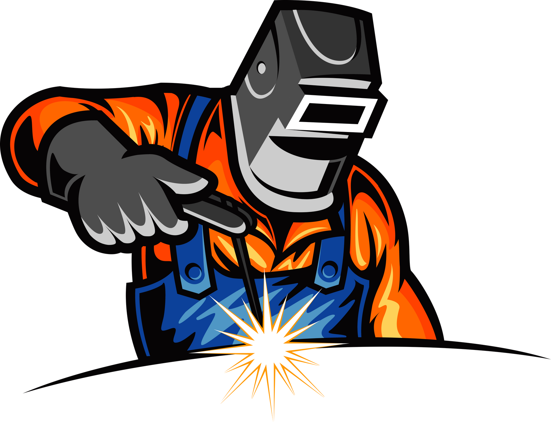Welder logo on white background illustration